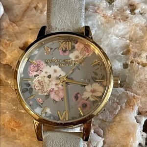 OLIVIA BURTON Gold Floral Dial Watch
